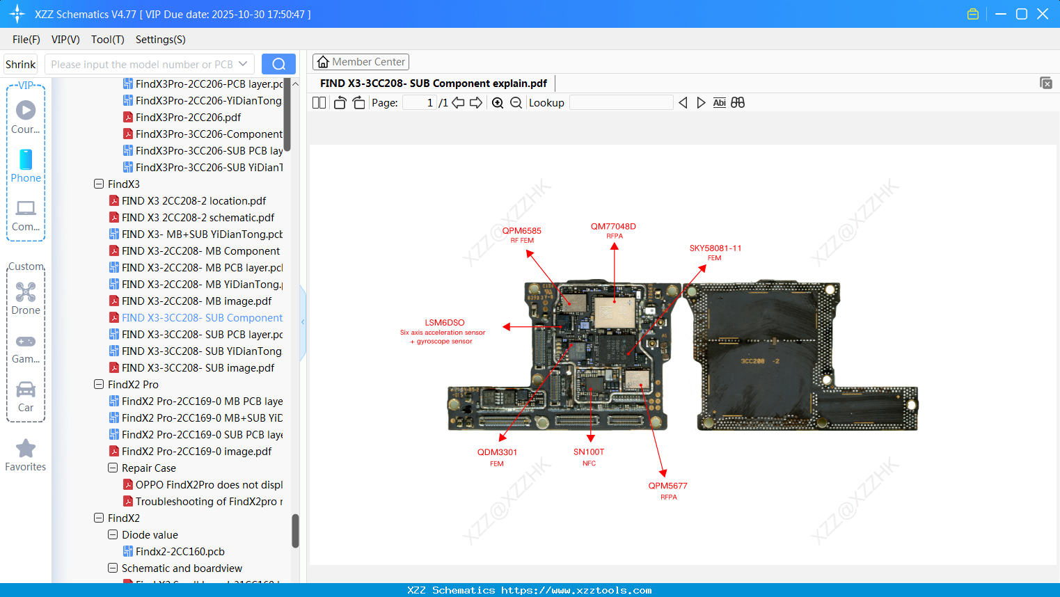 OPPO FIND X3-3CC208- SUB Component Explain